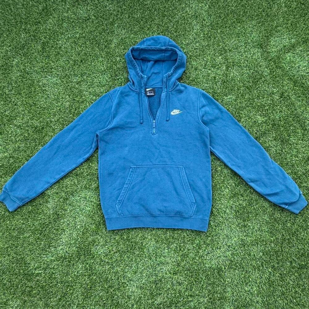 Nike blue quarter zip hoodie